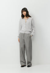 Essential Wool Cashmere London Cardigan - HEATHER CHROME