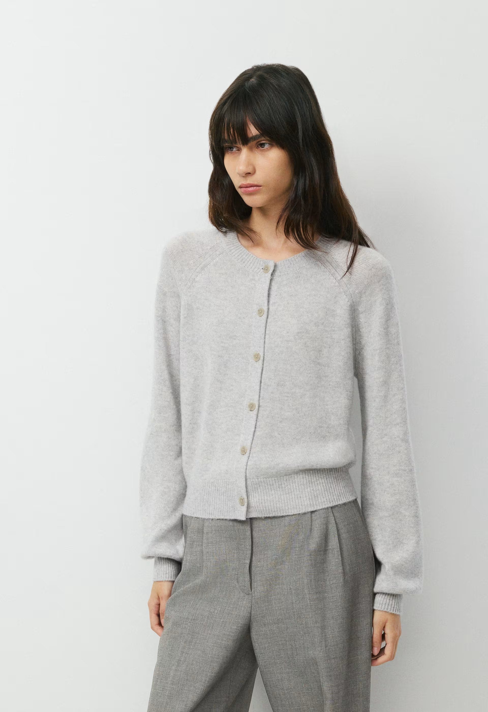 Essential Wool Cashmere London Cardigan - HEATHER CHROME