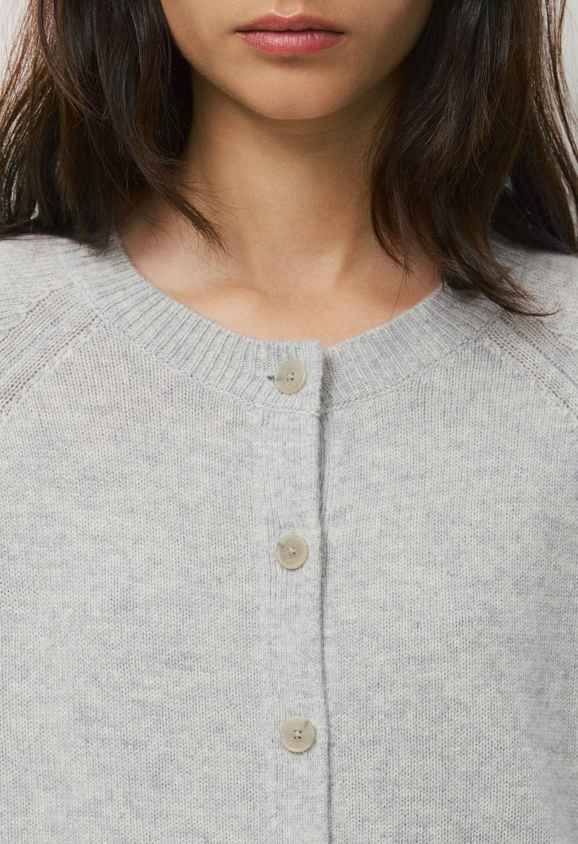 Essential Wool Cashmere London Cardigan - HEATHER CHROME