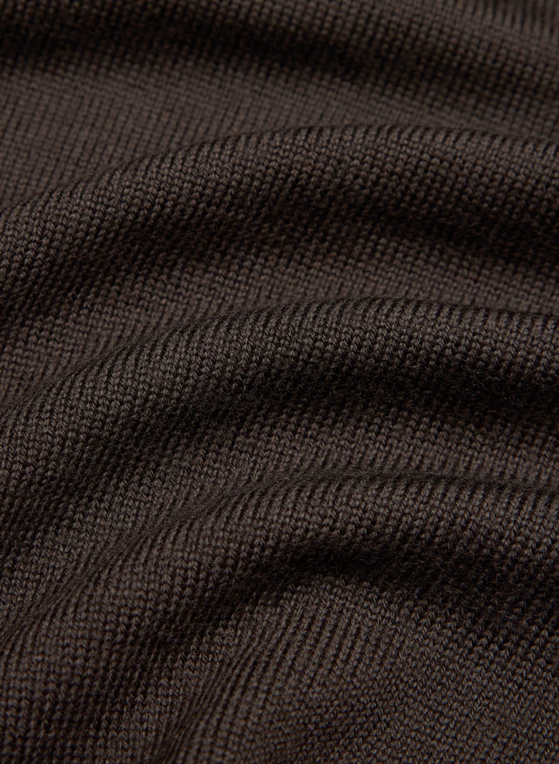Bare Merino Wool Aspect Polo Sweater - CACAO NIB BROWN