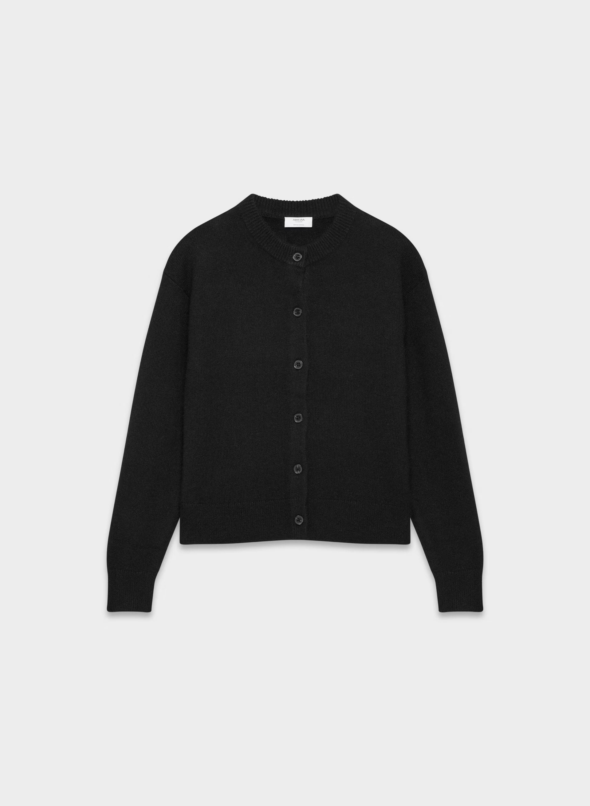 Essential Cashmere Acclaim Cardigan - BLACK