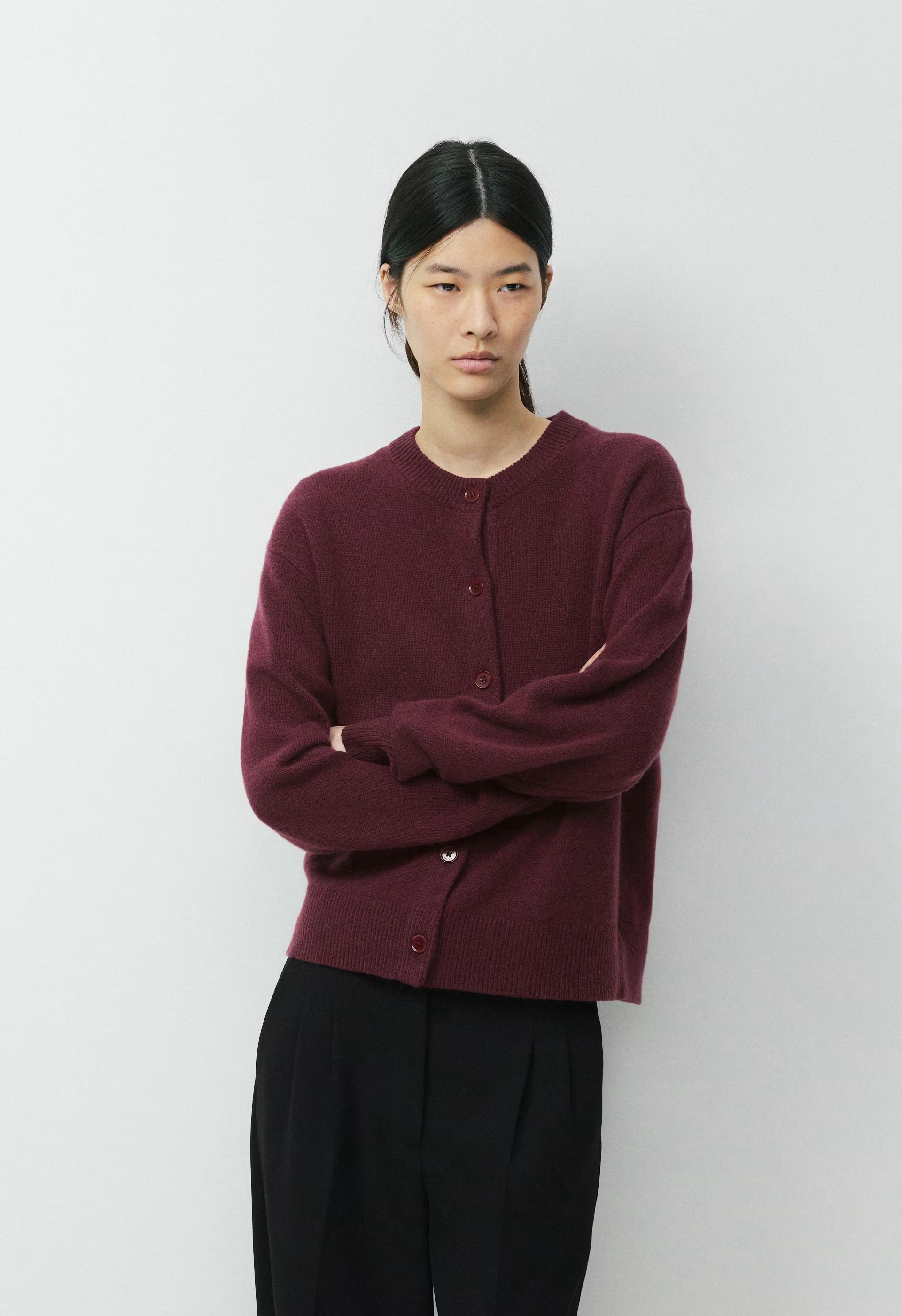 Essential Cashmere Acclaim Cardigan - GALA PLUM