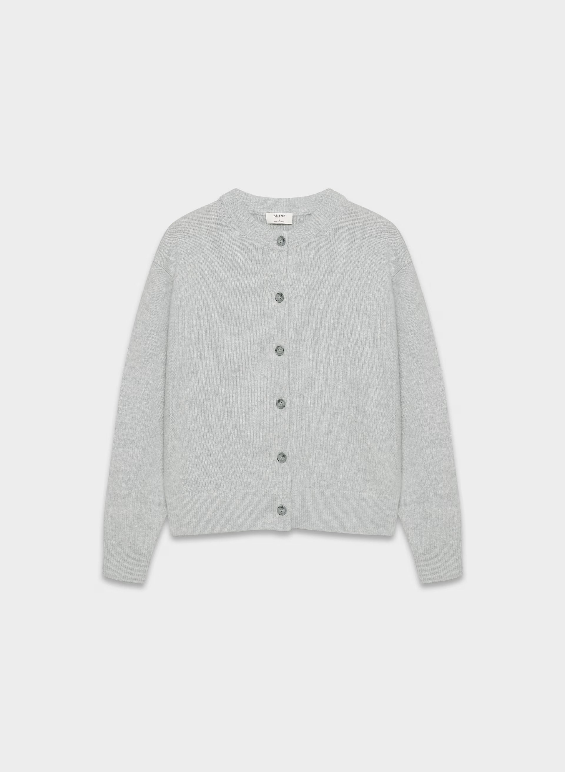Essential Cashmere Acclaim Cardigan - HEATHER CHROME