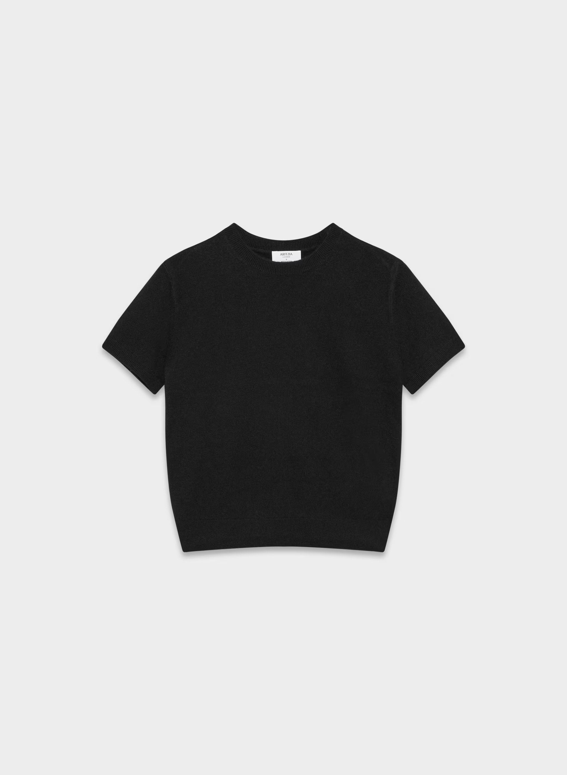 Bare Cashmere Bloor Shortsleeve Sweater - BLACK