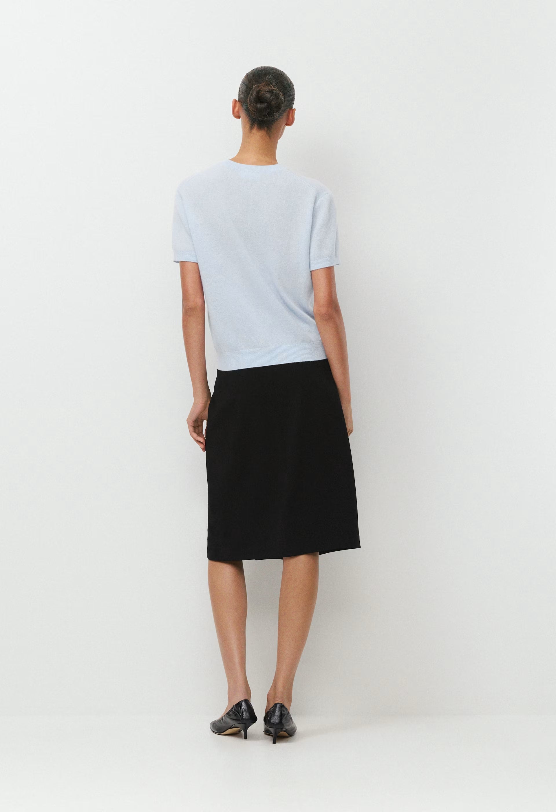 Bare Cashmere Bloor Shortsleeve Sweater - PLEIN AIR