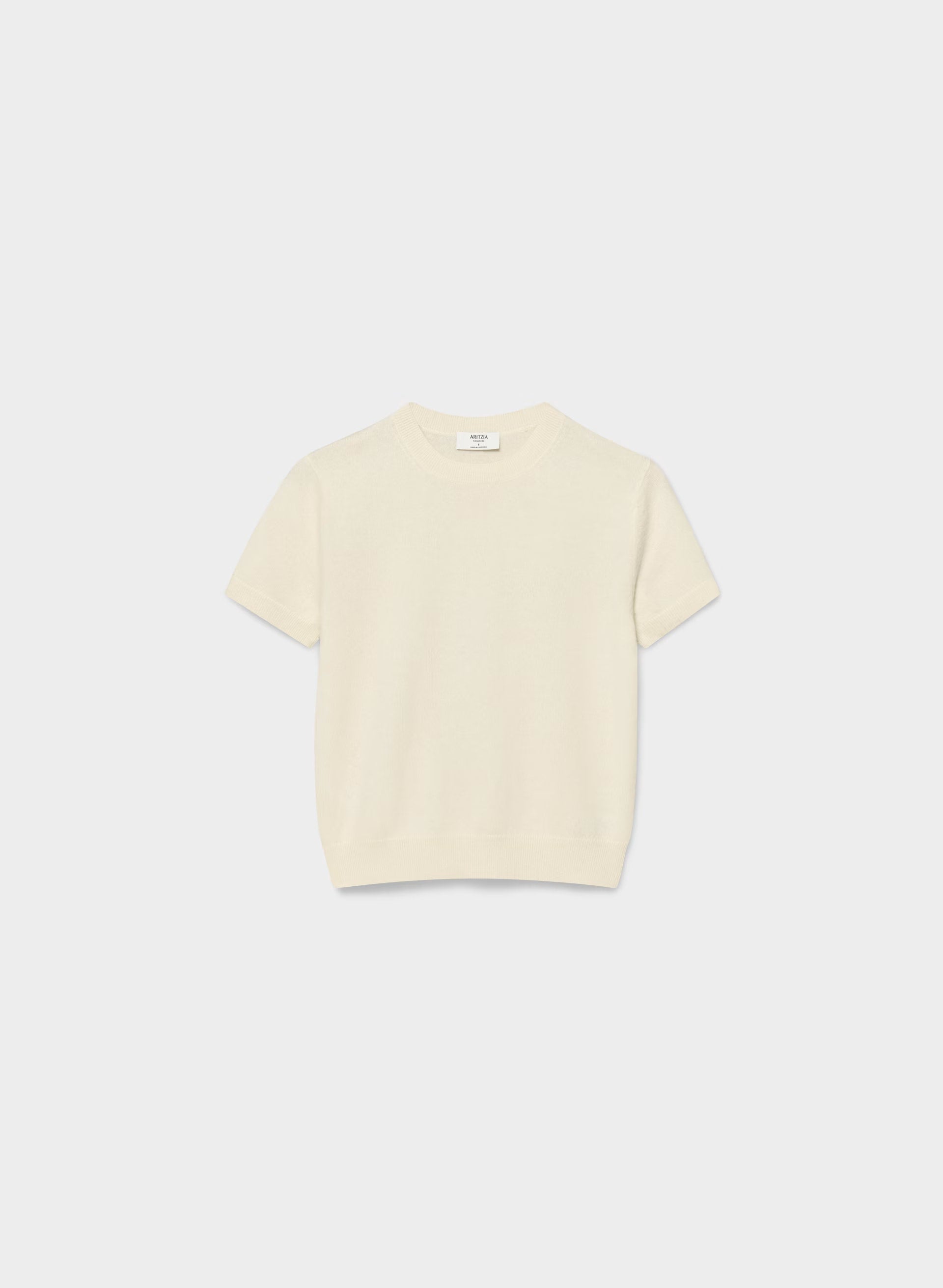 Bare Cashmere Bloor Shortsleeve Sweater - SEASIDE CREAM