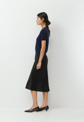 Bare Cashmere Bloor Shortsleeve Sweater - ADMIRAL NAVY