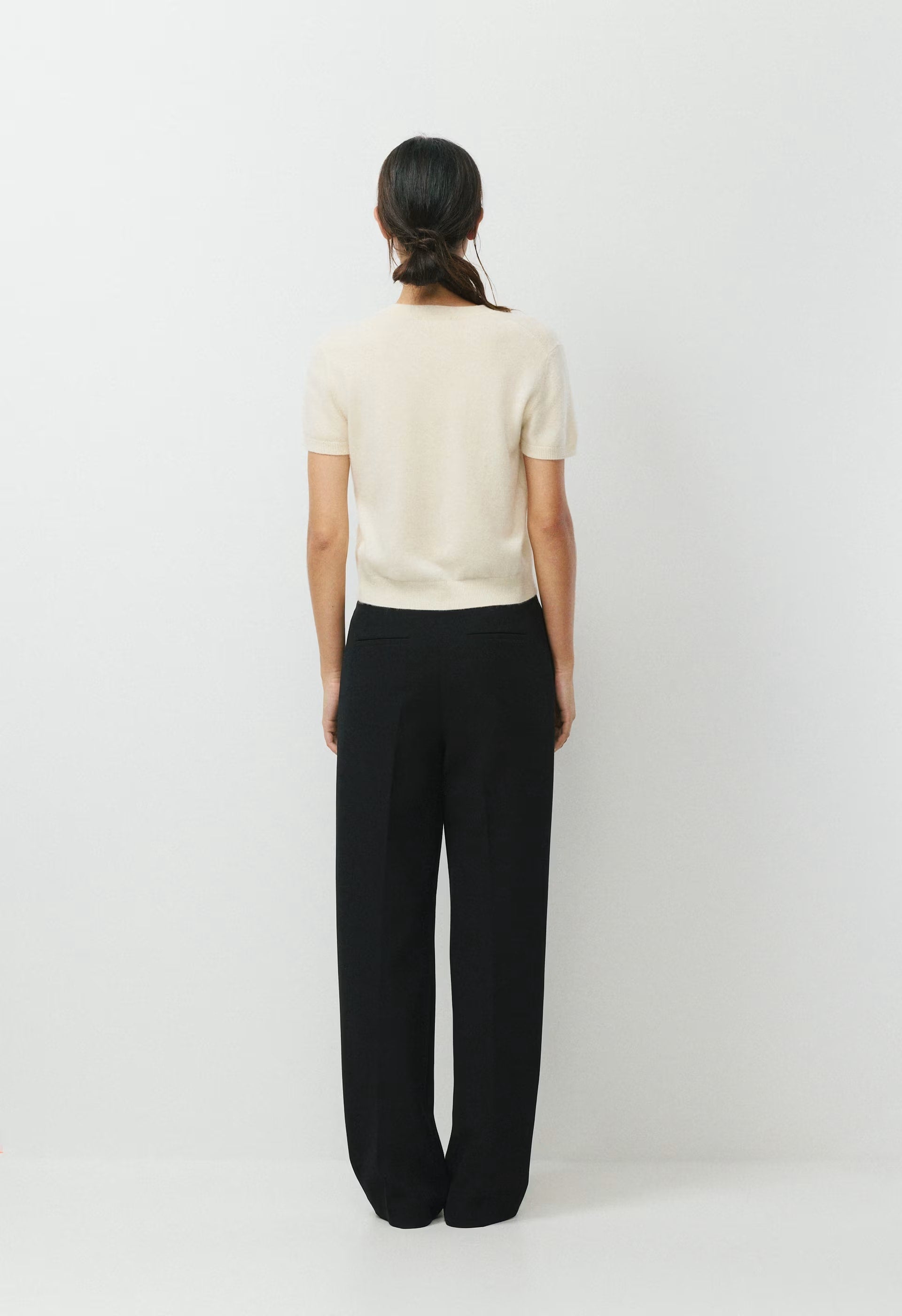 Bare Cashmere Noteworthy Shortsleeve Cardigan - SEASIDE CREAM