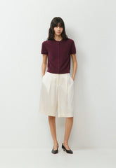 Bare Cashmere Noteworthy Shortsleeve Cardigan - GALA PLUM