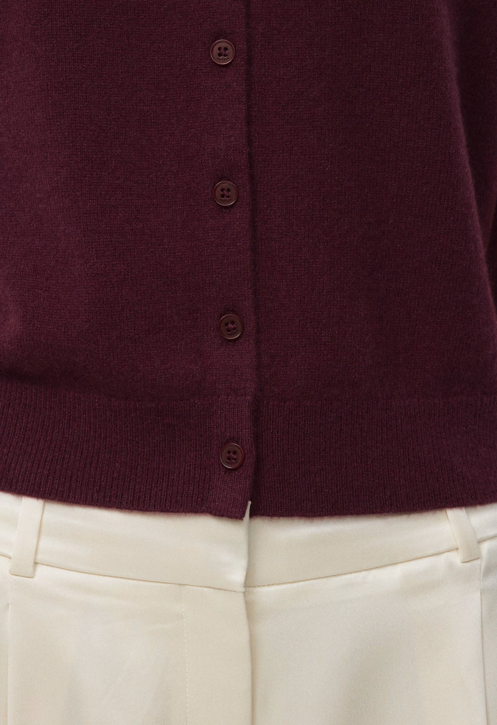 Bare Cashmere Noteworthy Shortsleeve Cardigan - GALA PLUM