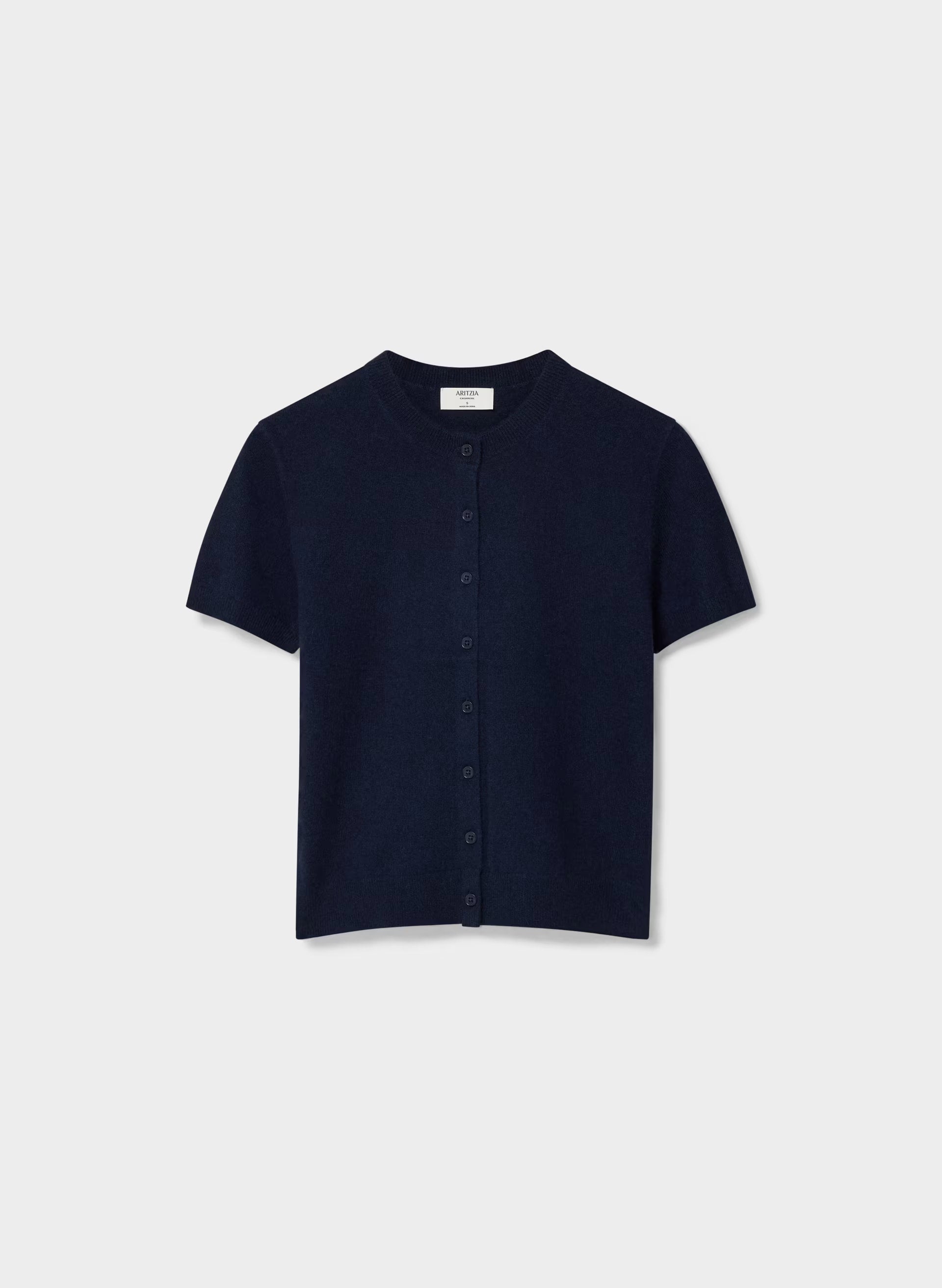 Bare Cashmere Noteworthy Shortsleeve Cardigan - ADMIRAL NAVY