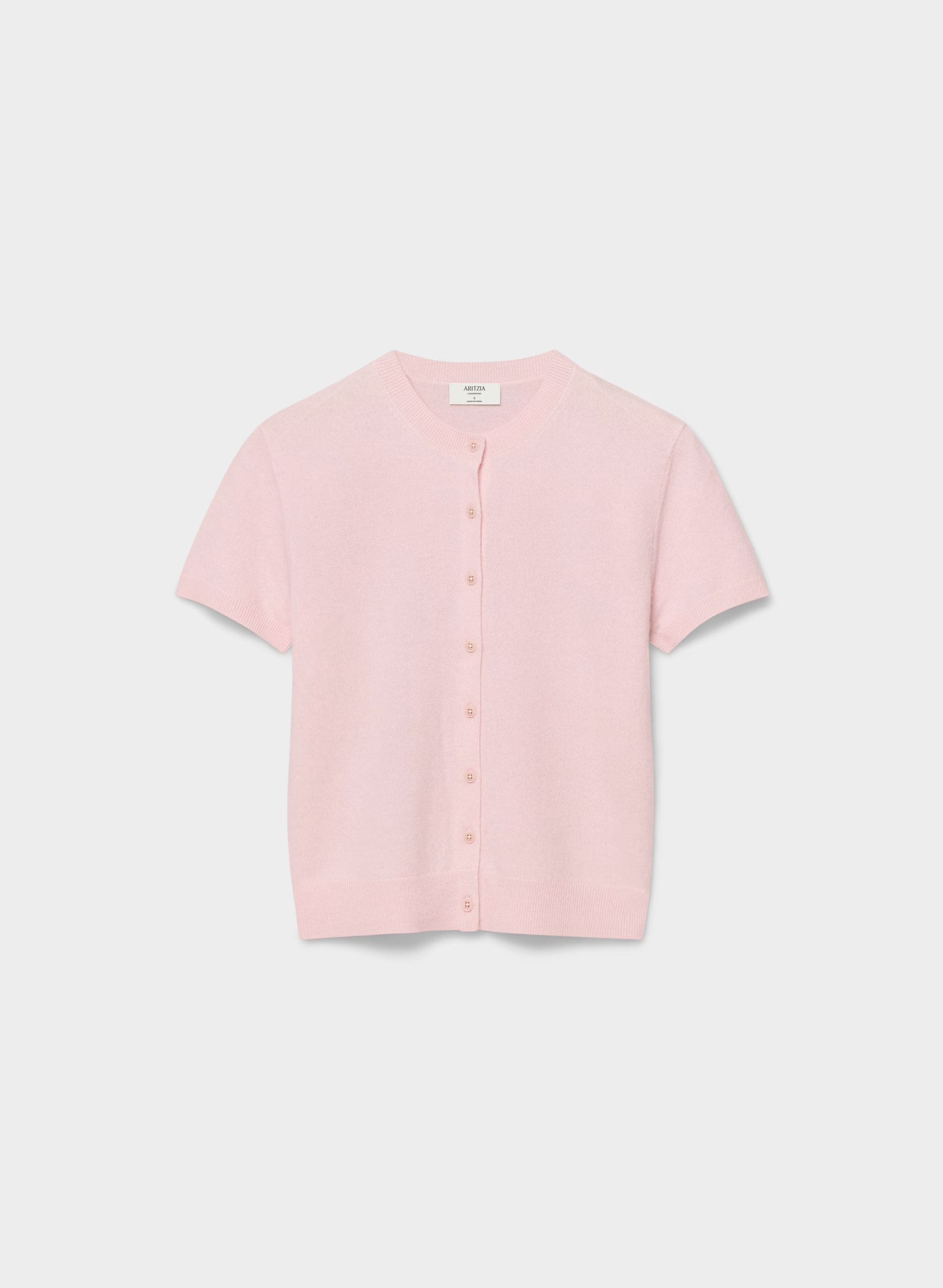 Bare Cashmere Noteworthy Shortsleeve Cardigan - MAGNOLIA
