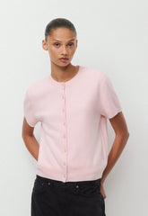 Bare Cashmere Noteworthy Shortsleeve Cardigan - MAGNOLIA
