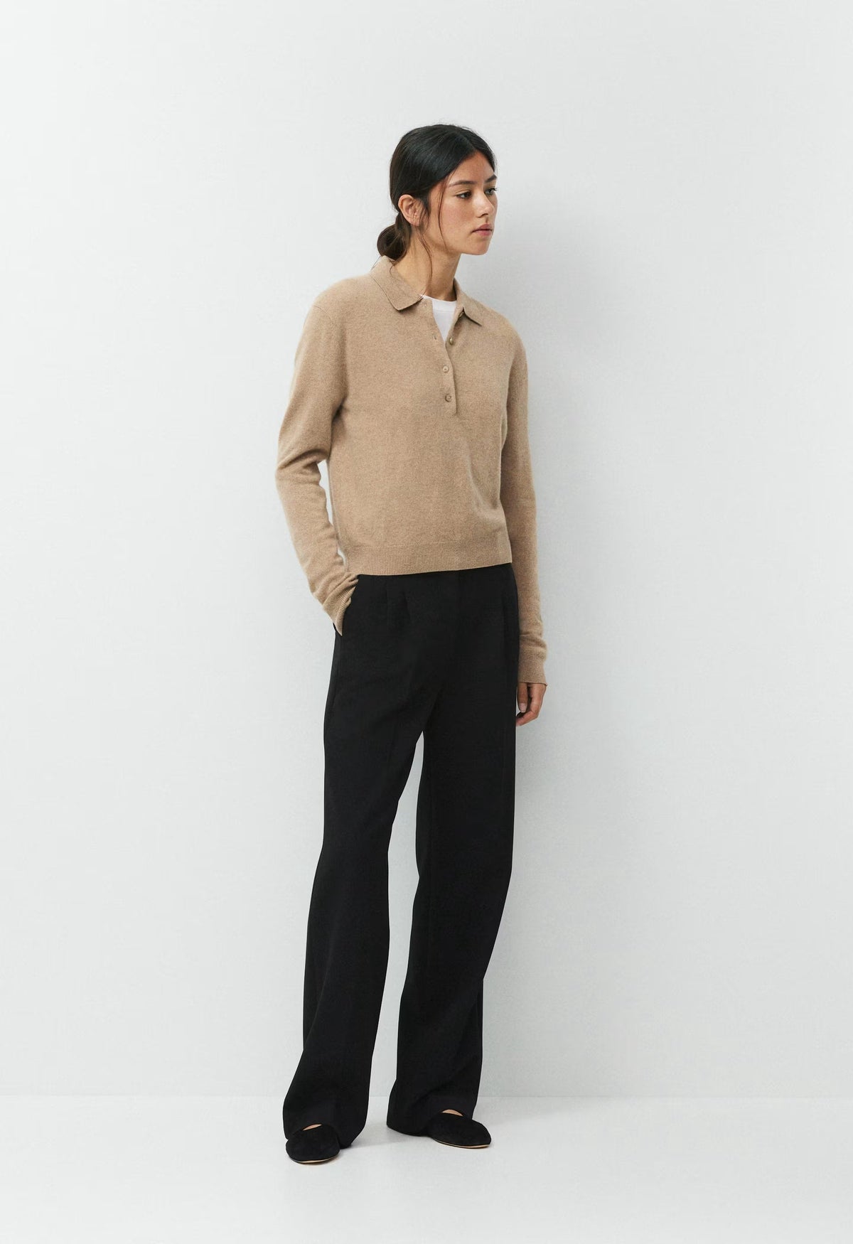 Bare Cashmere Cellini Sweater - HEATHER NOMAD TAUPE