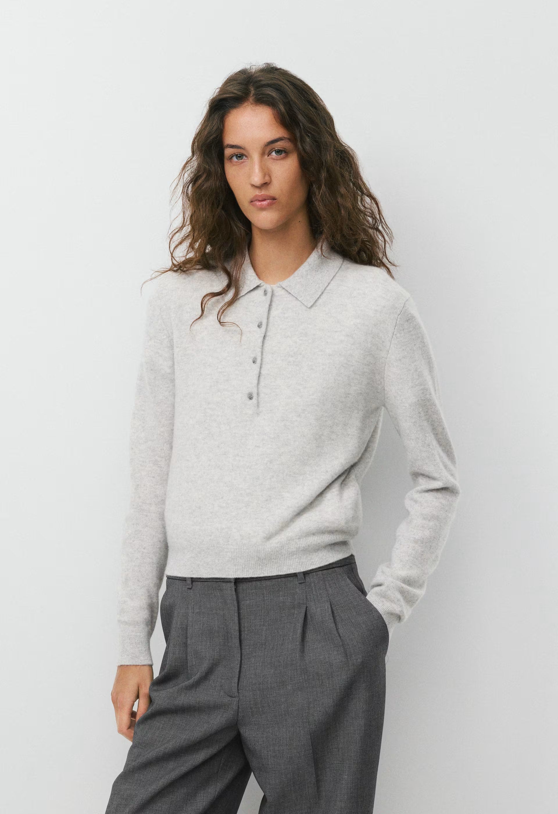Bare Cashmere Cellini Sweater - HEATHER CHROME