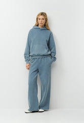 Cozy Sweatfleece Perfect Hoodie - LIVED-IN BLUE MIRAGE