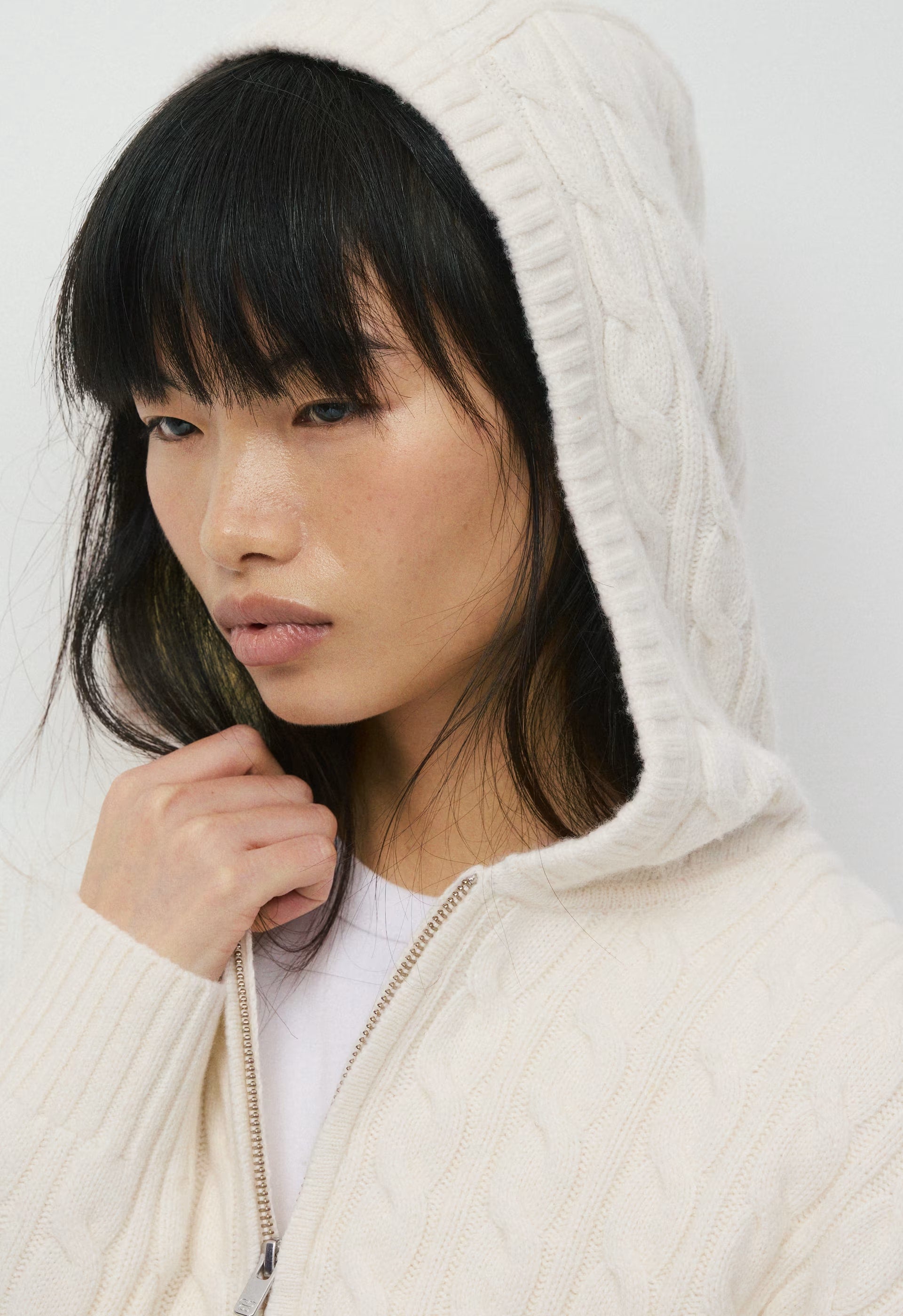 Octavia Zip Hoodie - WHISPER WHITE