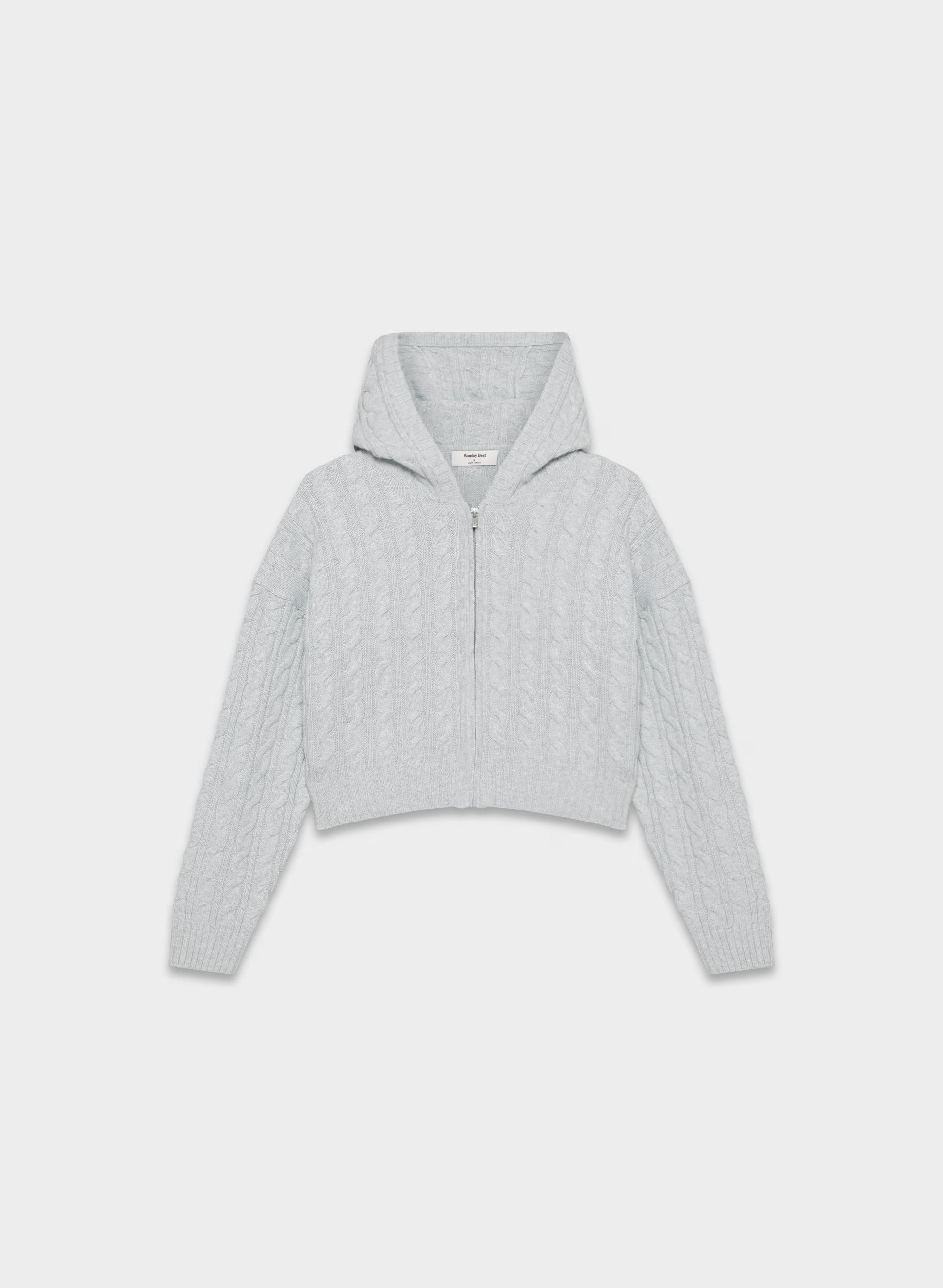 Octavia Zip Hoodie - HEATHER CHROME
