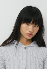 Octavia Zip Hoodie - HEATHER CHROME