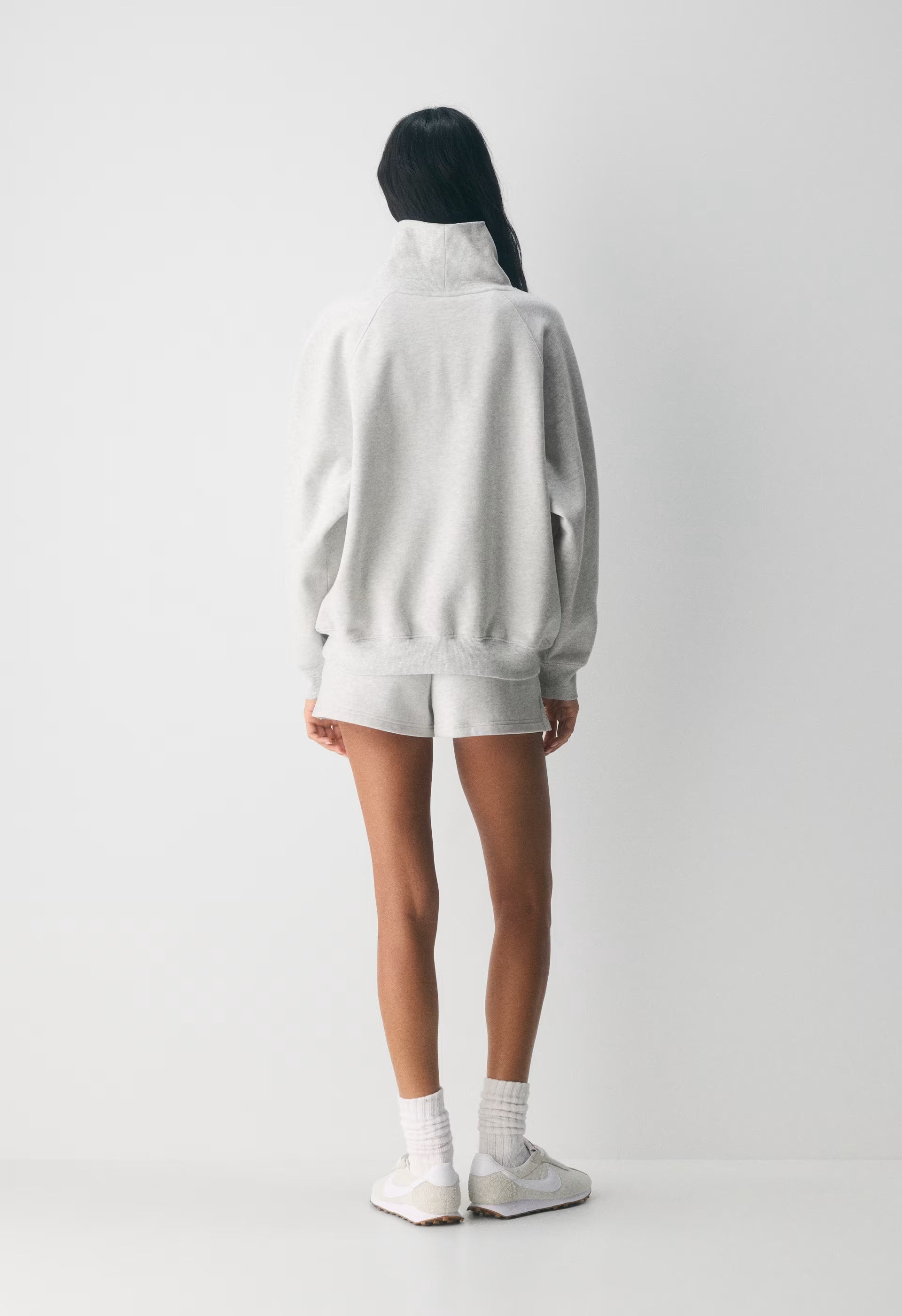 Cozy Sweatfleece Mega Raglan™ Funnel Neck - HEATHER CLOUD WHITE
