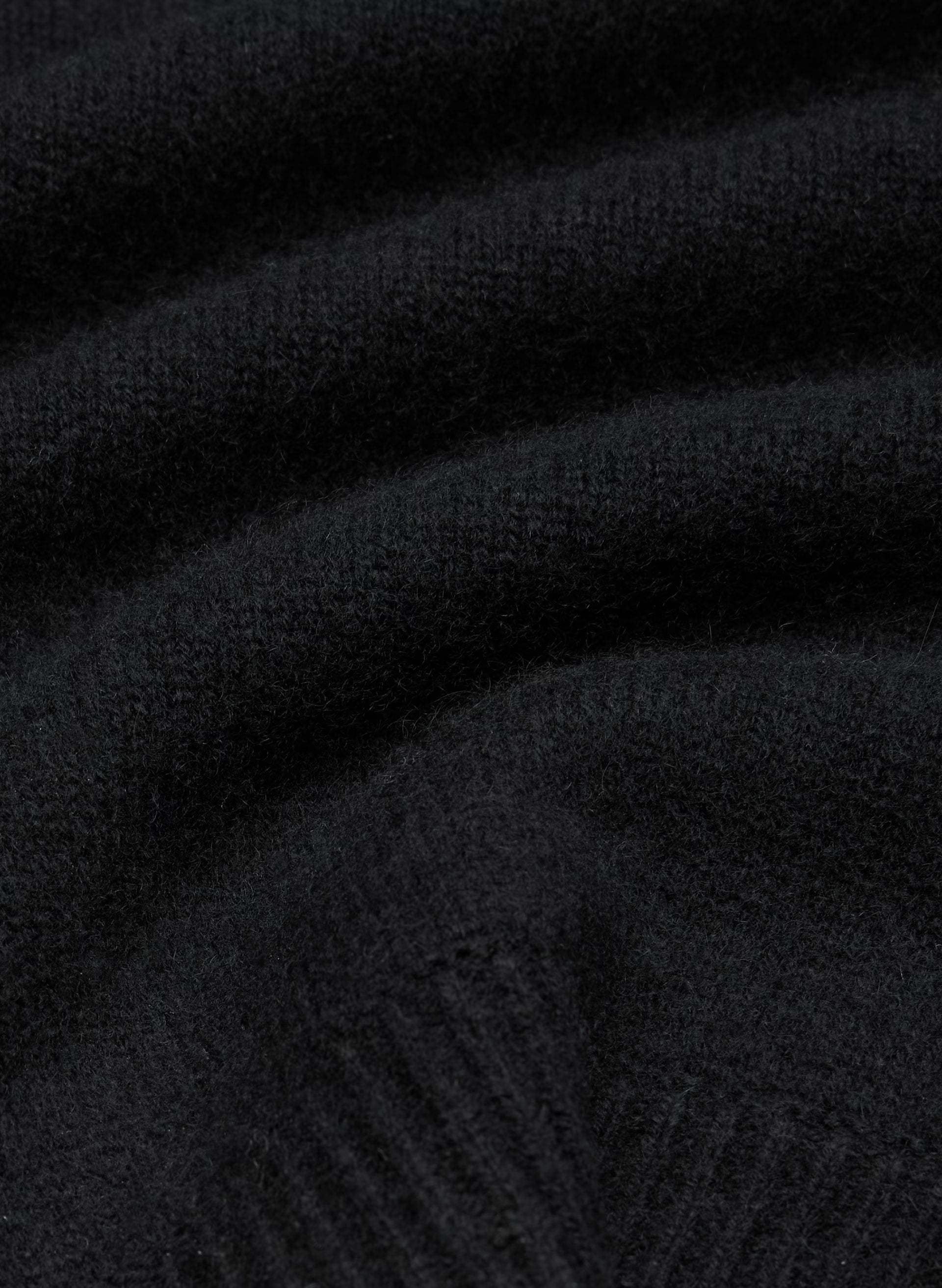 Essential Wool Cashmere Gable Sweater - BLACK