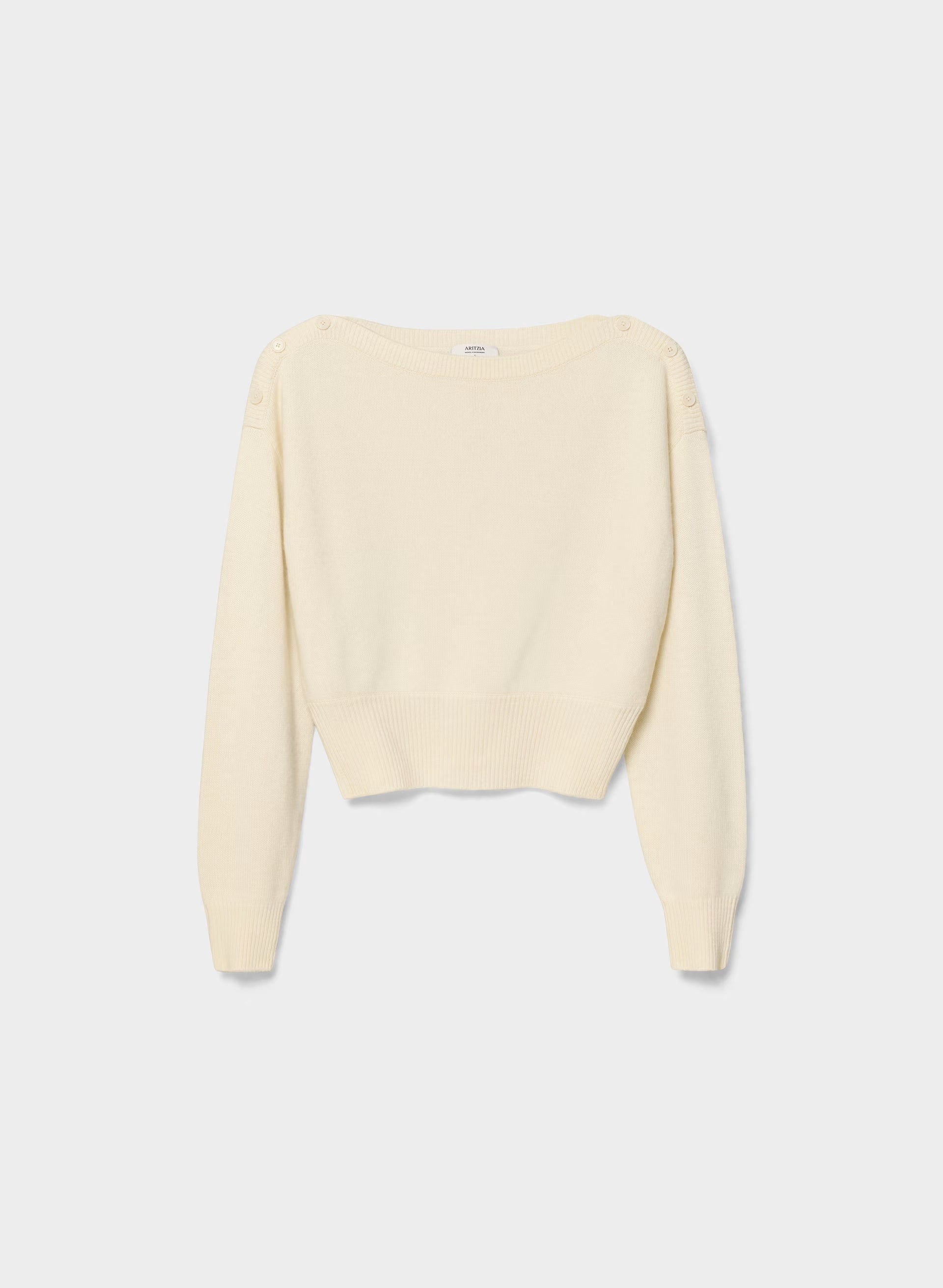 Essential Wool Cashmere Gable Sweater - SEASIDE CREAM