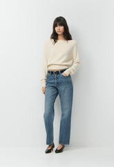 Essential Wool Cashmere Gable Sweater - SEASIDE CREAM