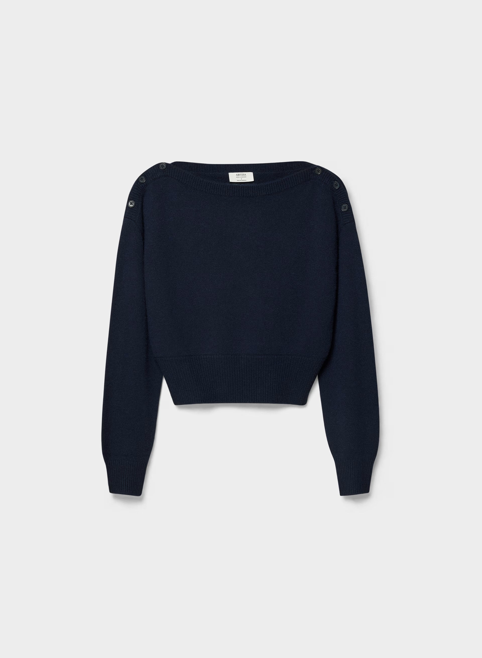 Essential Wool Cashmere Gable Sweater - ADMIRAL NAVY