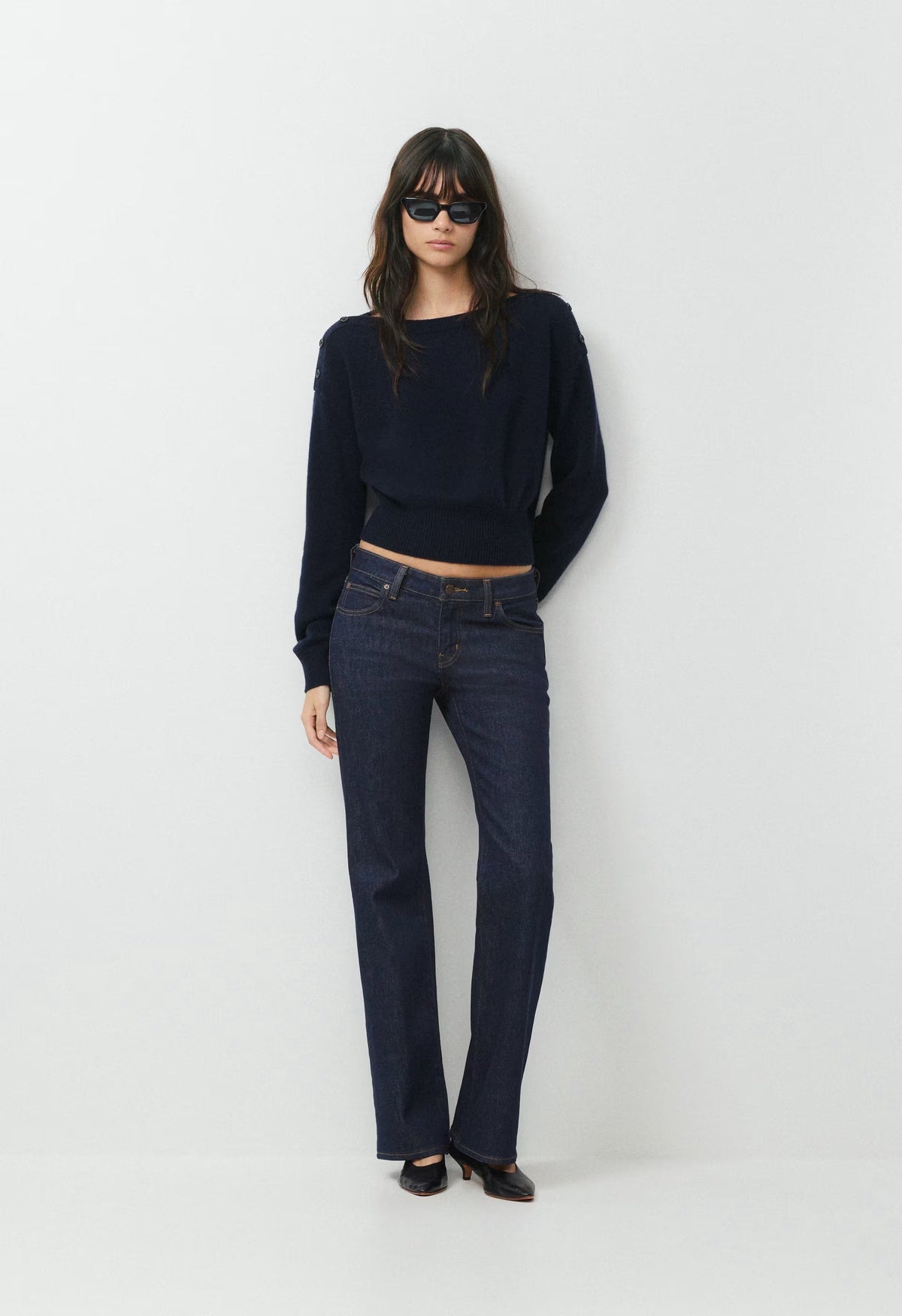 Essential Wool Cashmere Gable Sweater - ADMIRAL NAVY