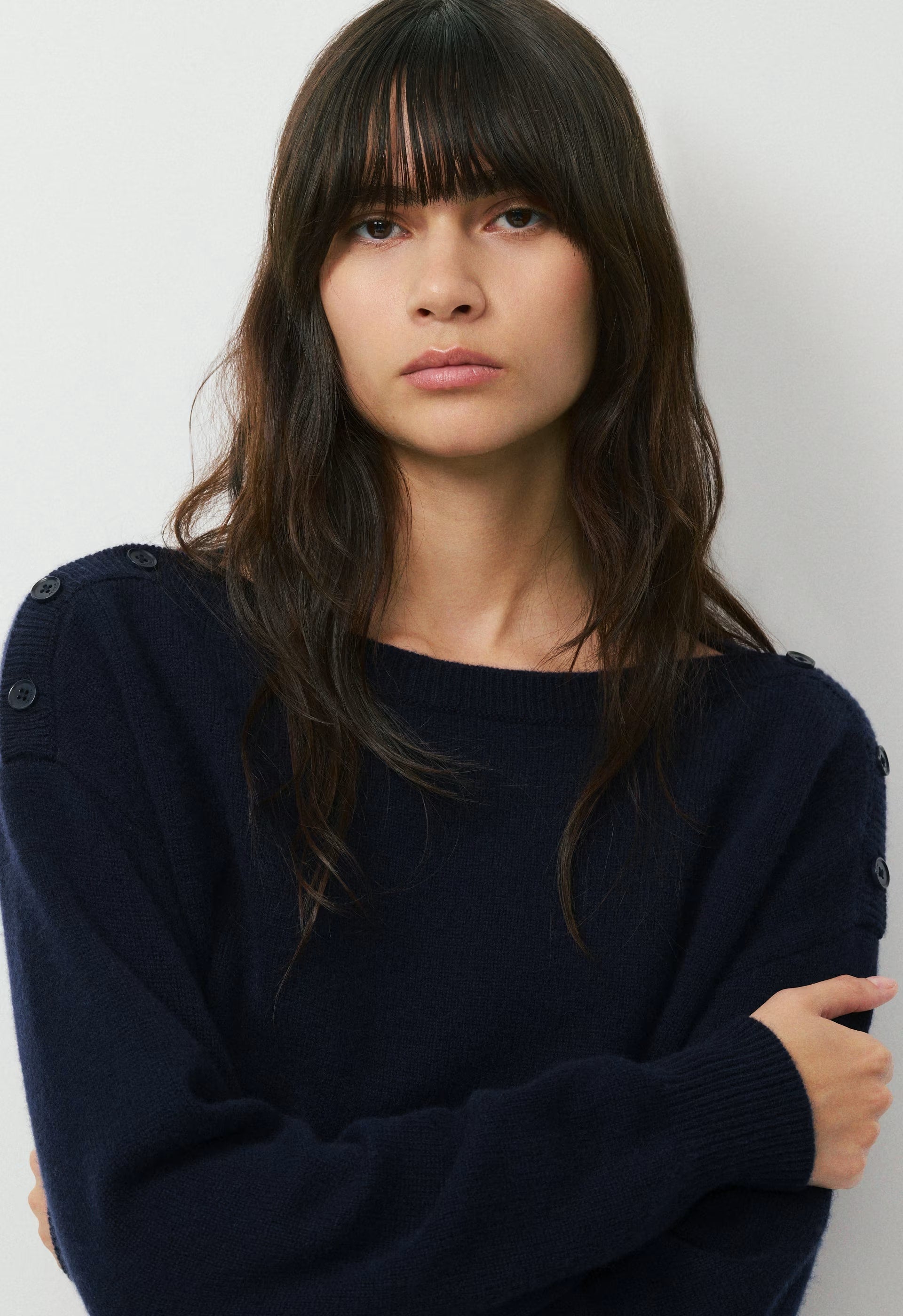 Essential Wool Cashmere Gable Sweater - ADMIRAL NAVY