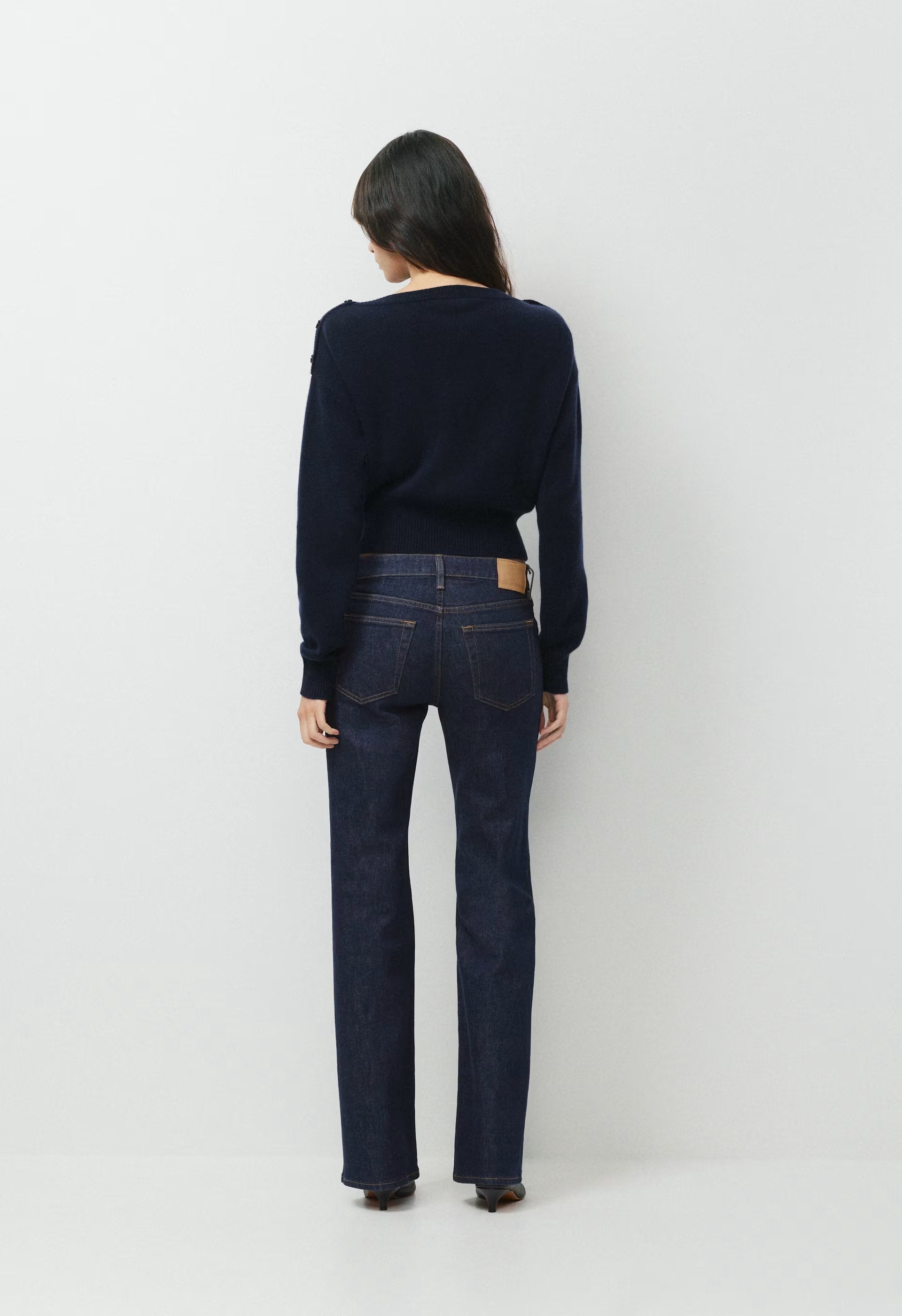 Essential Wool Cashmere Gable Sweater - ADMIRAL NAVY
