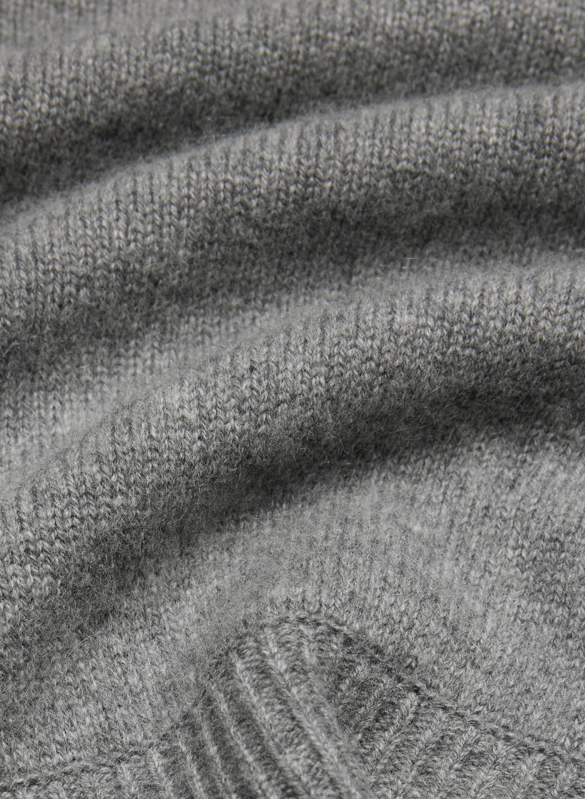 Essential Wool Cashmere Gable Sweater - HEATHER DARK GREY