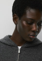 Essential Cashmere Idyllic Zip Hoodie - SPECKLED CHARCOAL