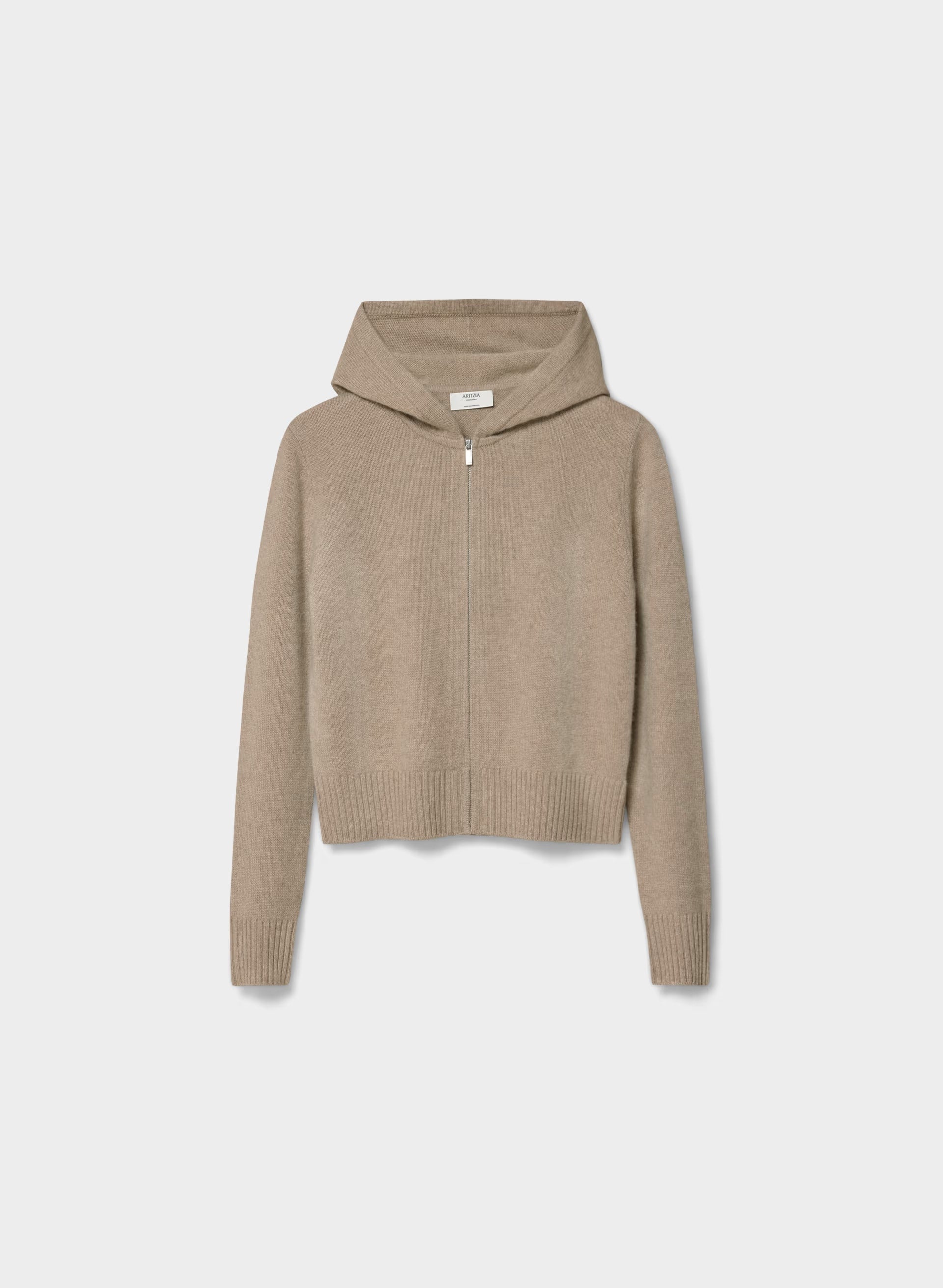 Essential Cashmere Idyllic Zip Hoodie - HEATHER NOMAD TAUPE