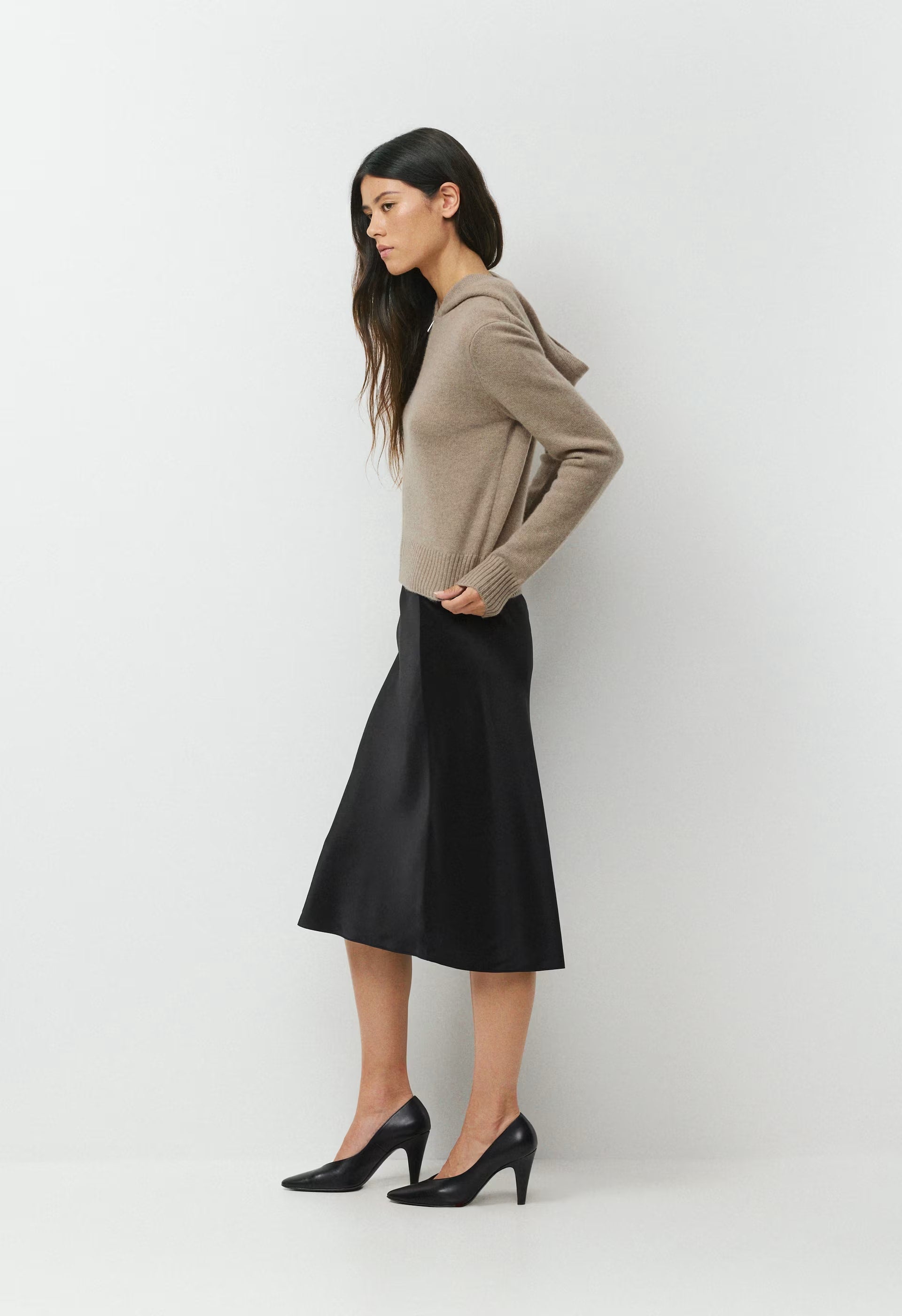 Essential Cashmere Idyllic Zip Hoodie - HEATHER NOMAD TAUPE