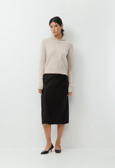 Essential Cashmere Idyllic Zip Hoodie - SPECKLED MRCN BEIGE
