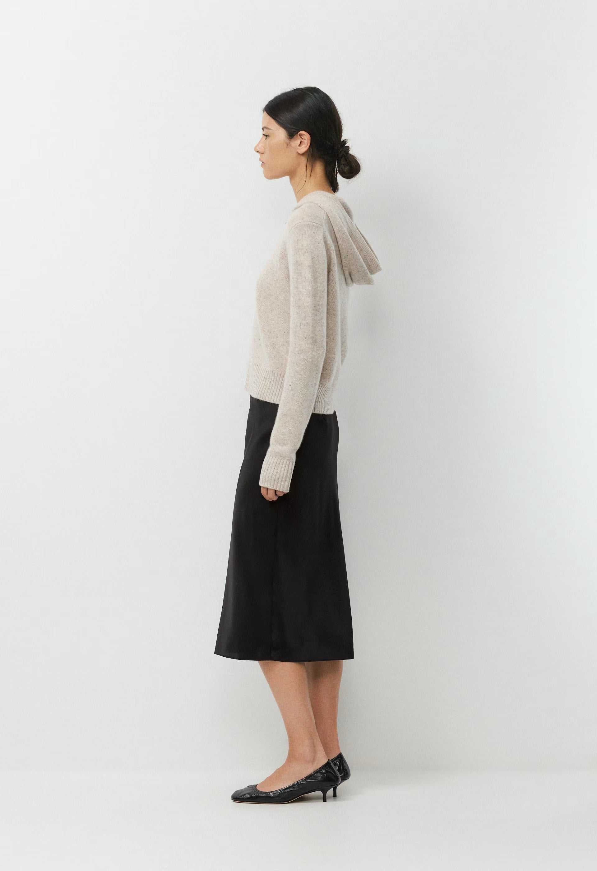 Essential Cashmere Idyllic Zip Hoodie - SPECKLED MRCN BEIGE