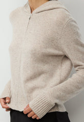 Essential Cashmere Idyllic Zip Hoodie - SPECKLED MRCN BEIGE