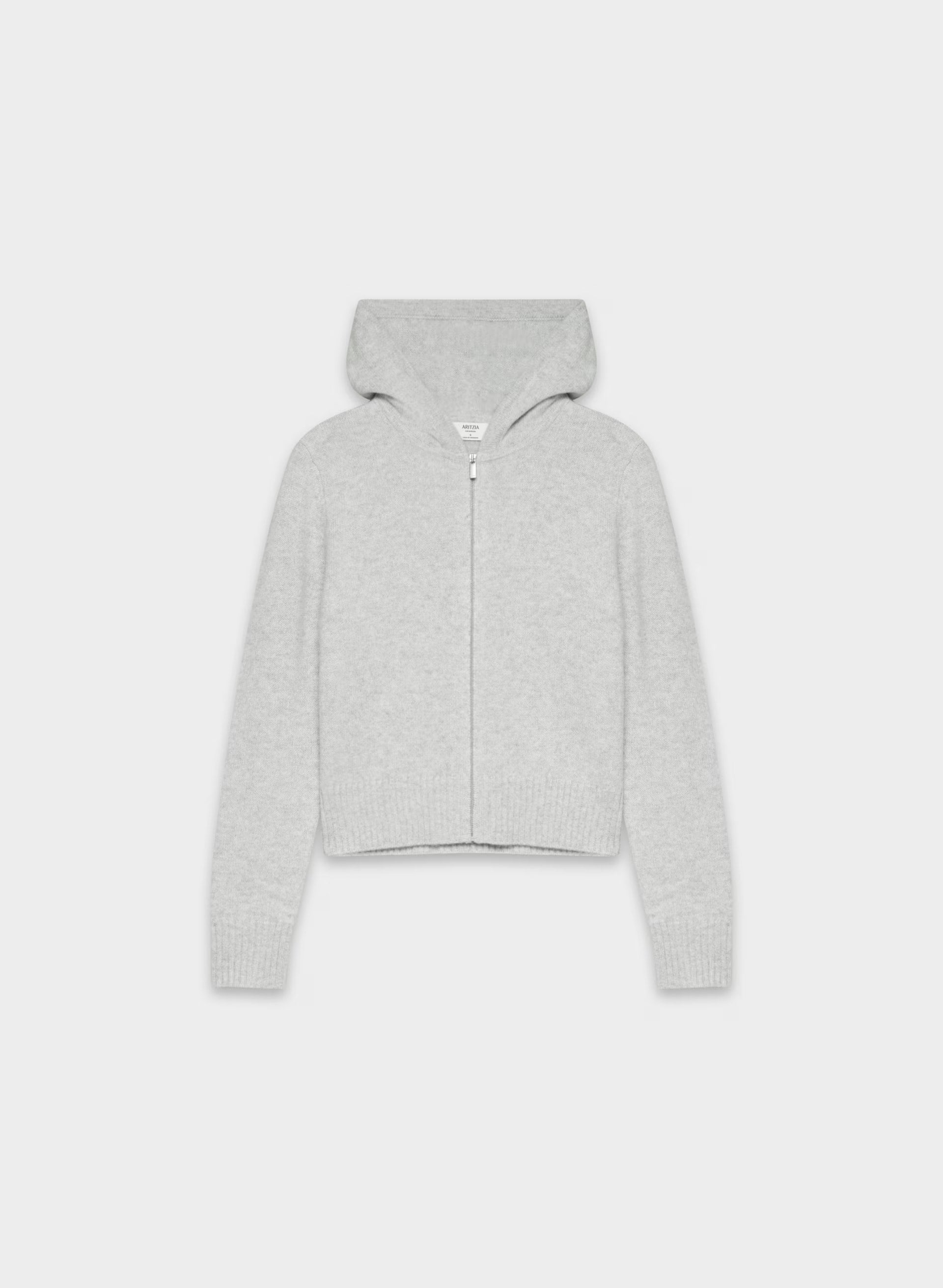Essential Cashmere Idyllic Zip Hoodie - HEATHER CHROME