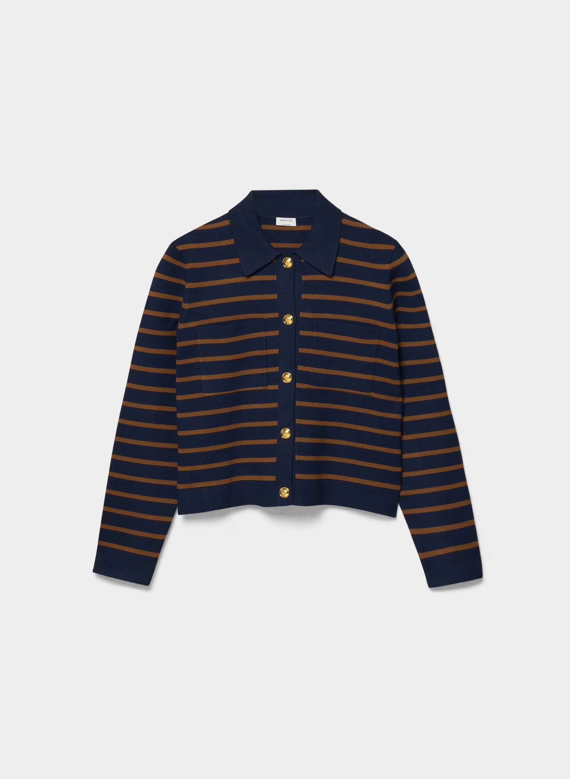 Society Cardigan - Wonder Yarn - ADMRL NVY/ CHLTR BRWN