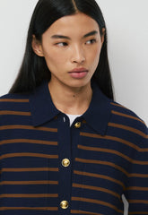 Society Cardigan - Wonder Yarn - ADMRL NVY/ CHLTR BRWN