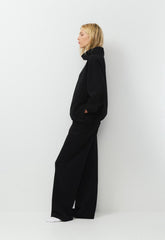 Cozy Sweatfleece Mega Funnel Neck - BLACK