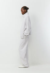 Cozy Sweatfleece Mega Funnel Neck - HEATHER CLOUD WHITE
