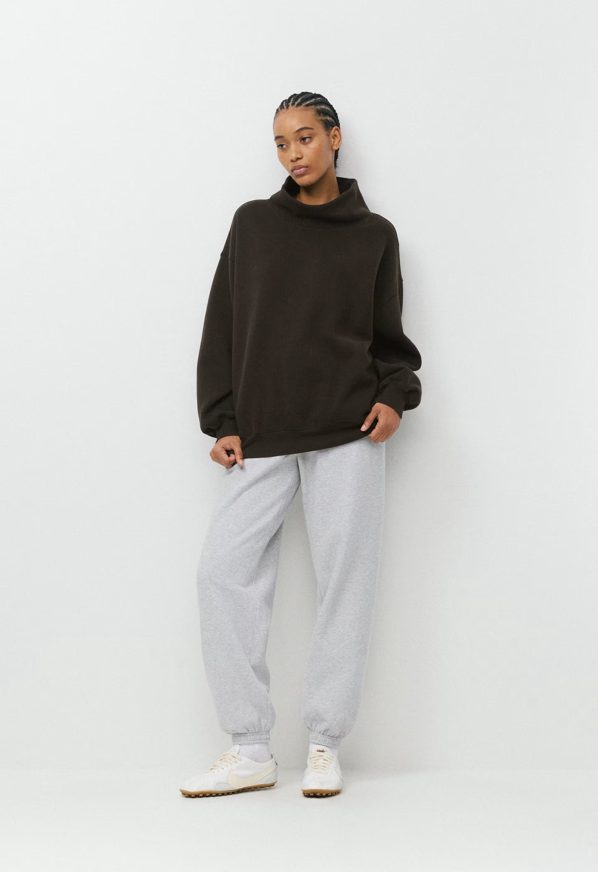 Cozy Sweatfleece Mega Funnel Neck - CACAO NIB BROWN