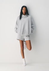 Cozy Sweatfleece Mega Funnel Neck - HEATHER CHROME