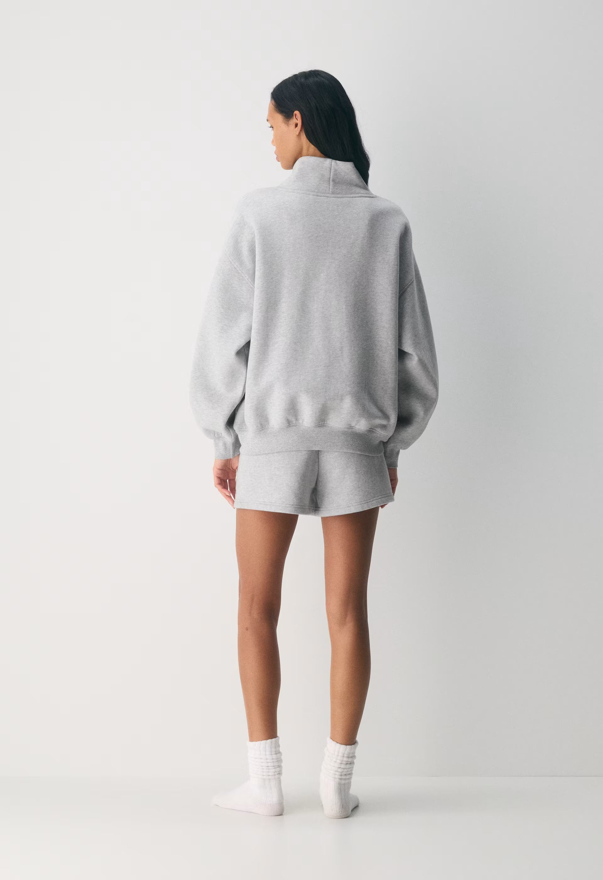 Cozy Sweatfleece Mega Funnel Neck - HEATHER CHROME
