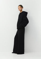 Cozy Sweatfleece Mega Zip Hoodie - BLACK