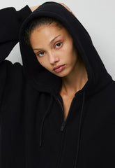 Cozy Sweatfleece Mega Zip Hoodie - BLACK