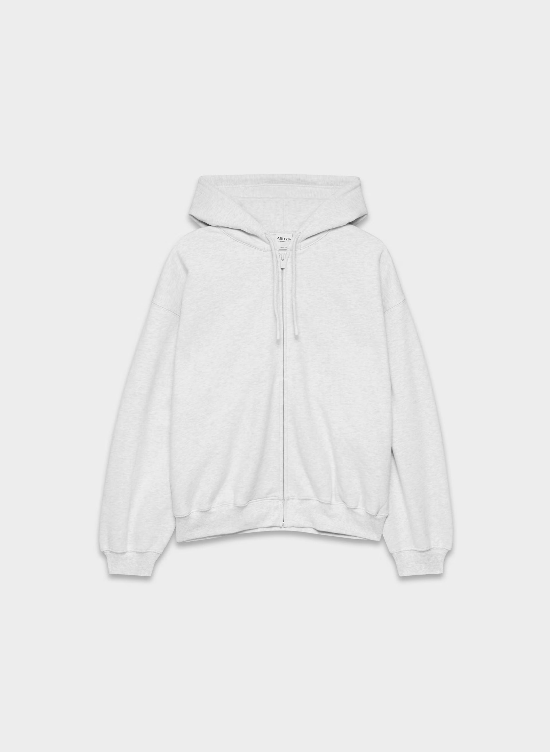 Cozy Sweatfleece Mega Zip Hoodie - HEATHER CLOUD WHITE
