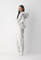Cozy Sweatfleece Mega Zip Hoodie - HEATHER CLOUD WHITE